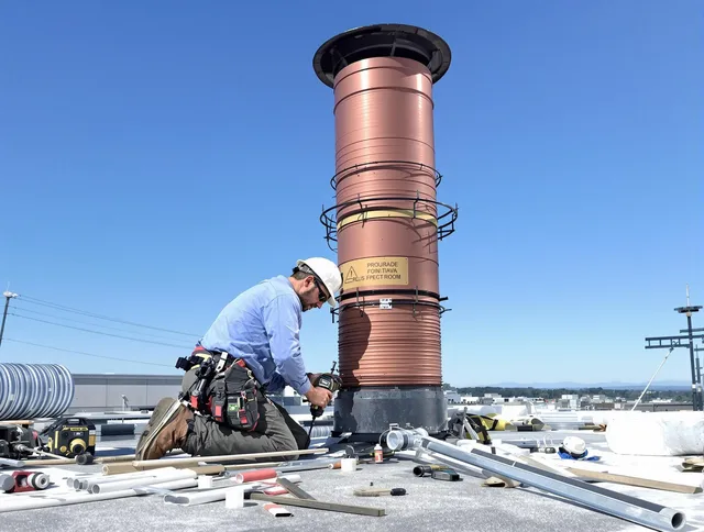 Installed chimney liner by Newark Chimney Sweep in Newark, OH
