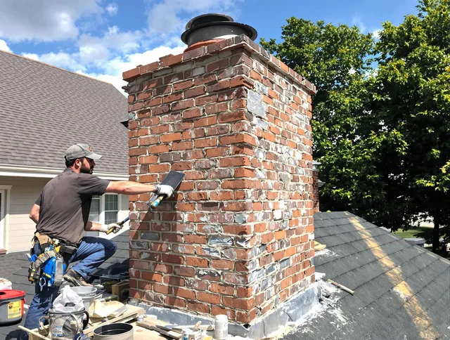 Completed chimney rebuild by Newark Chimney Sweep in Newark, OH