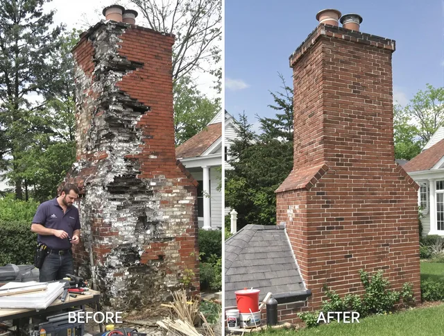 Newark Chimney Sweep performing a full chimney restoration in Newark, OH
