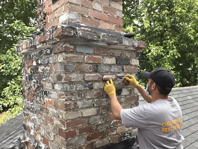 In-progress chimney restoration by Newark Chimney Sweep in Newark, OH