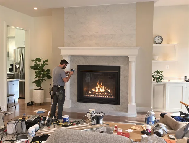 Newly installed fireplace by Newark Chimney Sweep in Newark, OH